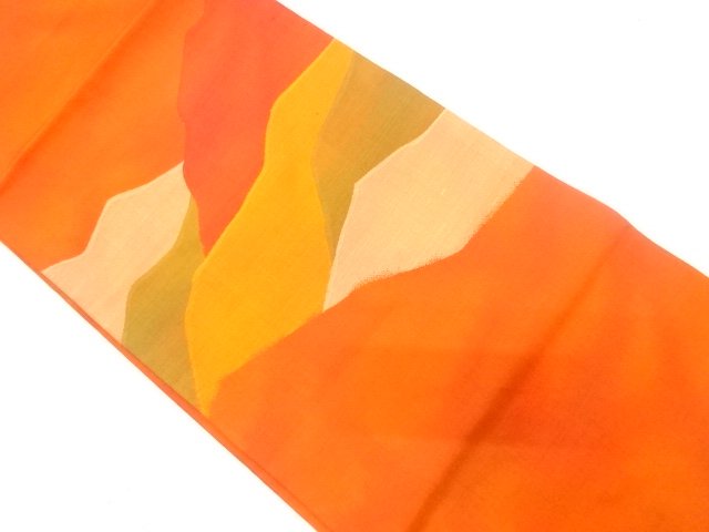 JAPANESE KIMONO / ABSTRACT YAMANAMI PATTERN WEAVING NAGOYA OBI